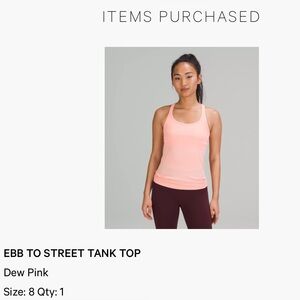 Lululemon Ebb To Street Tank Top - Soft Pink